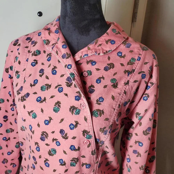 Eddie Bauer Pink Floral Print Women's Long Sleeve 100% Cotton Top Size Small - Picture 3 of 12
